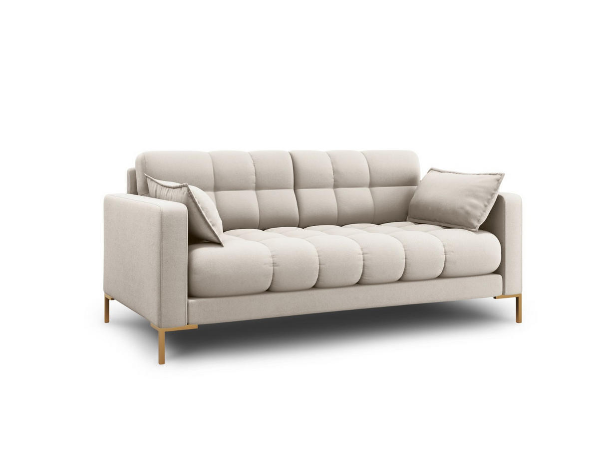 SOFA Mamaia aus strukturiertem Stoff beige 2 Sitzplätze - Beige, Textil (92/75/152cm) - Micadoni