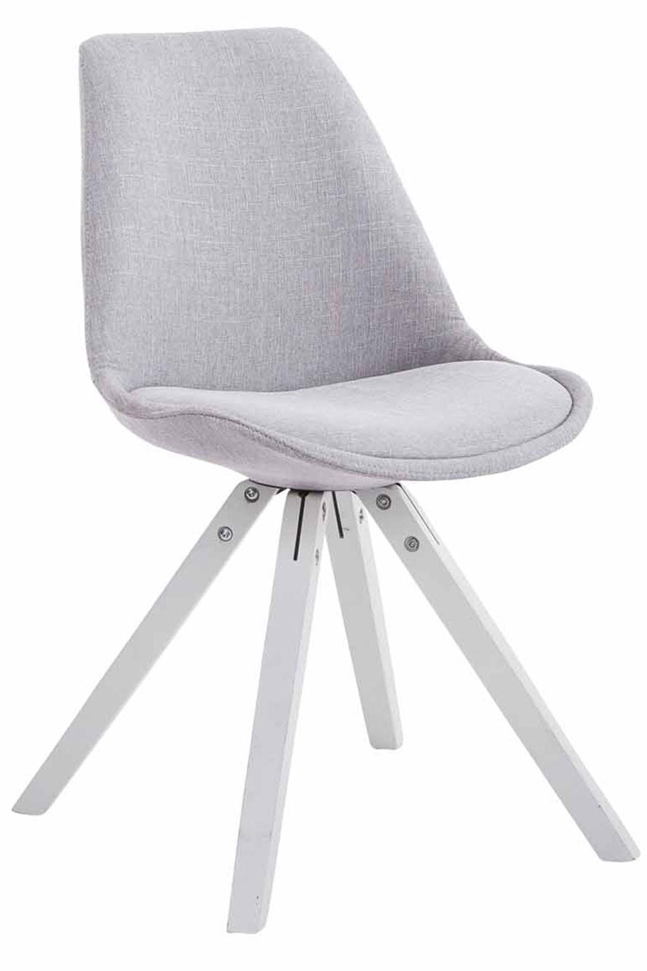 STUHL Stoff grau - Weiß/Grau, Holz/Textil (48/84/56cm) - CLP