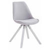 STUHL Stoff grau - Weiß/Grau, Holz/Textil (48/84/56cm) - CLP