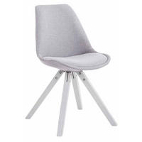 STUHL Stoff grau - Weiß/Grau, Holz/Textil (48/84/56cm) - CLP