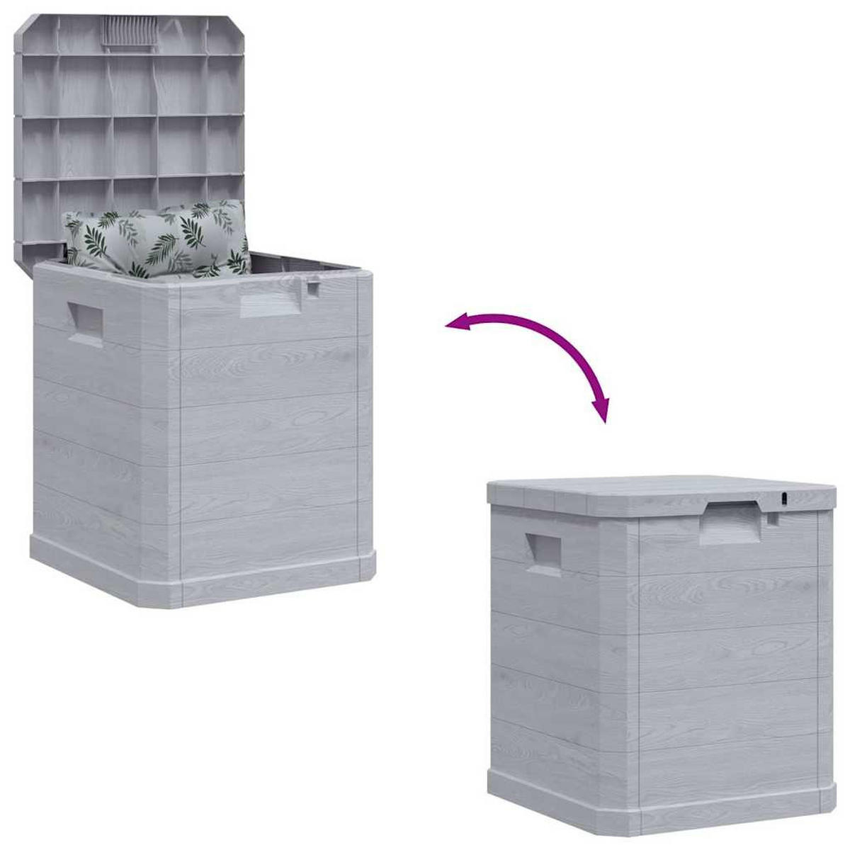 GARTEN-AUFBEWAHRUNGSBOX 90 L Hellgrau - Hellgrau, Kunststoff (42.5/50/44cm) - vidaXL