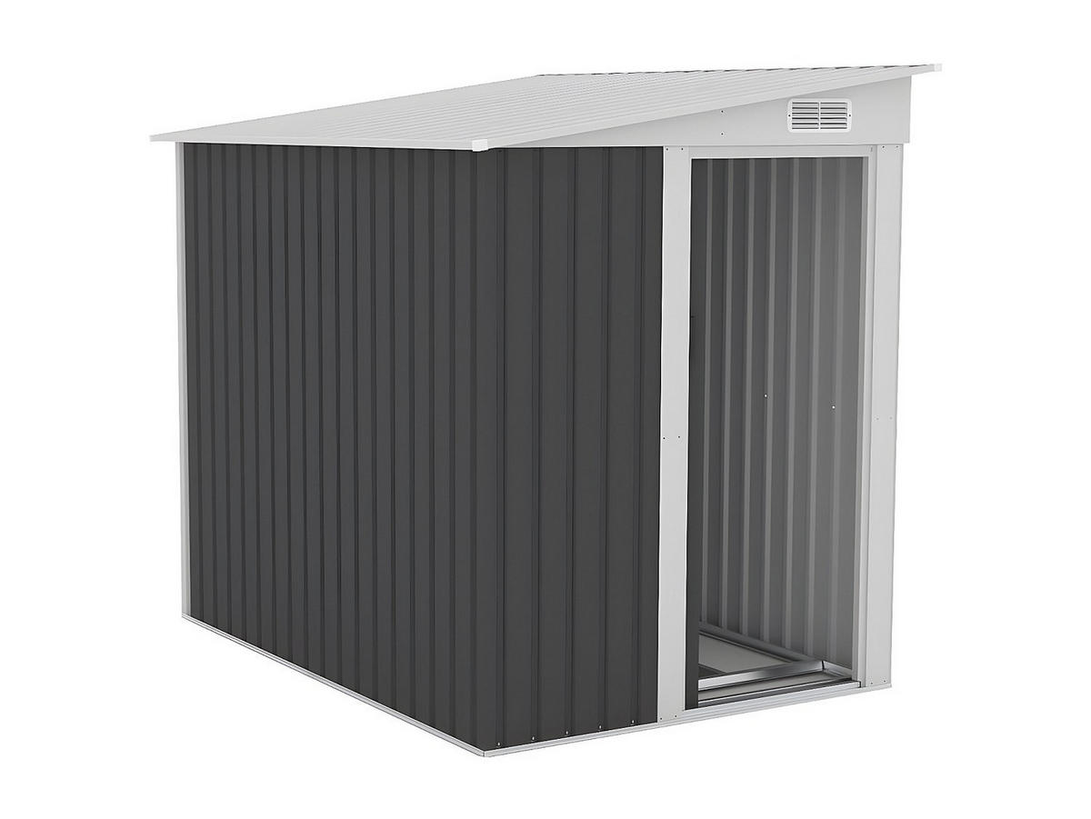 SCHREBERGARTENHAUS - 141 cm x 195 cm - metall - anthrazitgrau Daxton - Anthrazit, Metall (141/170/195cm) - Vente-Unique