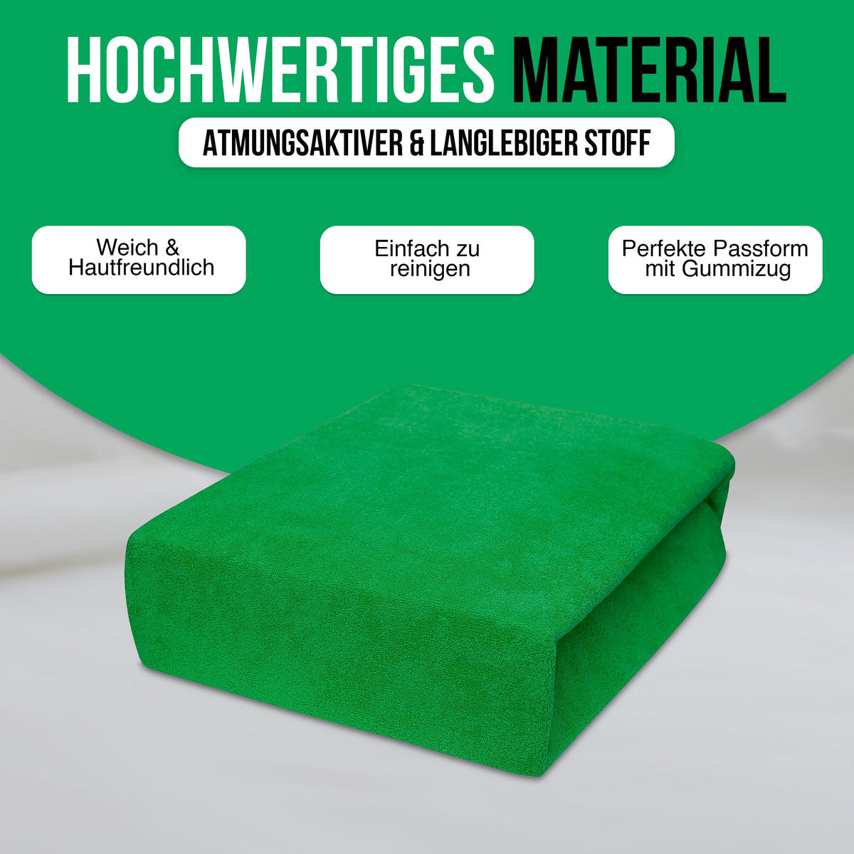 SPANNBETTLAKEN 80/200 cm, Jersey Elastisch 100 % Baumwolle Grasgrün - Waldgrün, Textil (80/200cm) - Best For Home