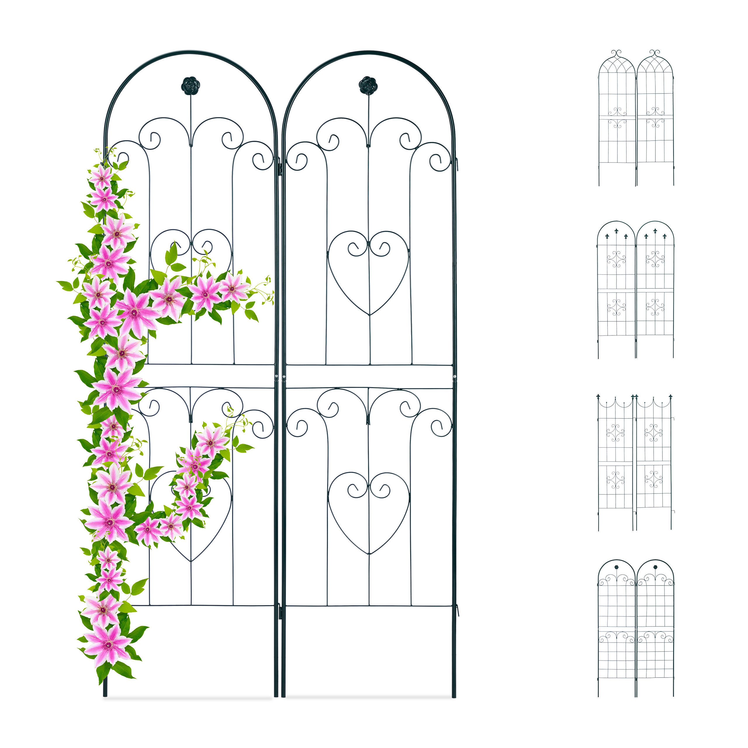 SPALIER Verde închis set de 2 metal 180x50 cm