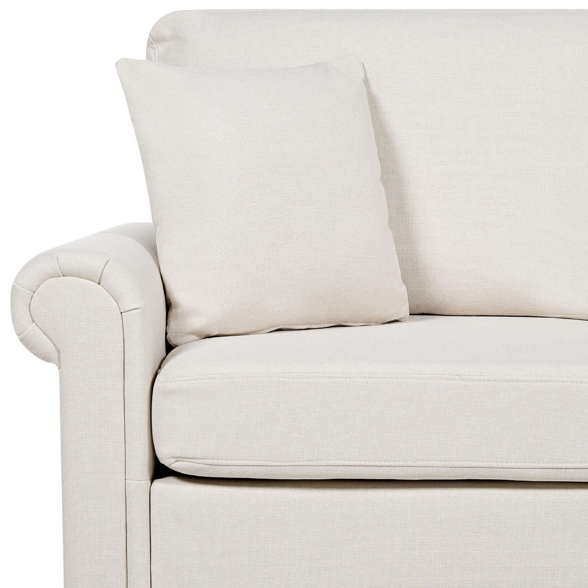 2-SITZER-SOFA hellbeige Ginnerup - Beige/Dunkelbraun, Textil (154/84/76cm) - Beliani