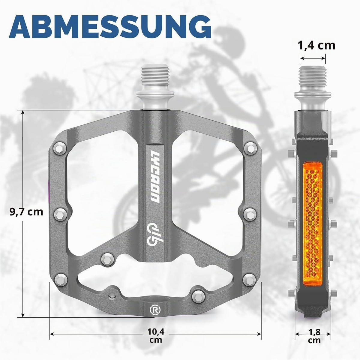 FAHRRADPEDALE Aluminium CNC Titangrau 9/16'' 3 Lager - Grau, Metall (9.7/1.8/10.4cm)