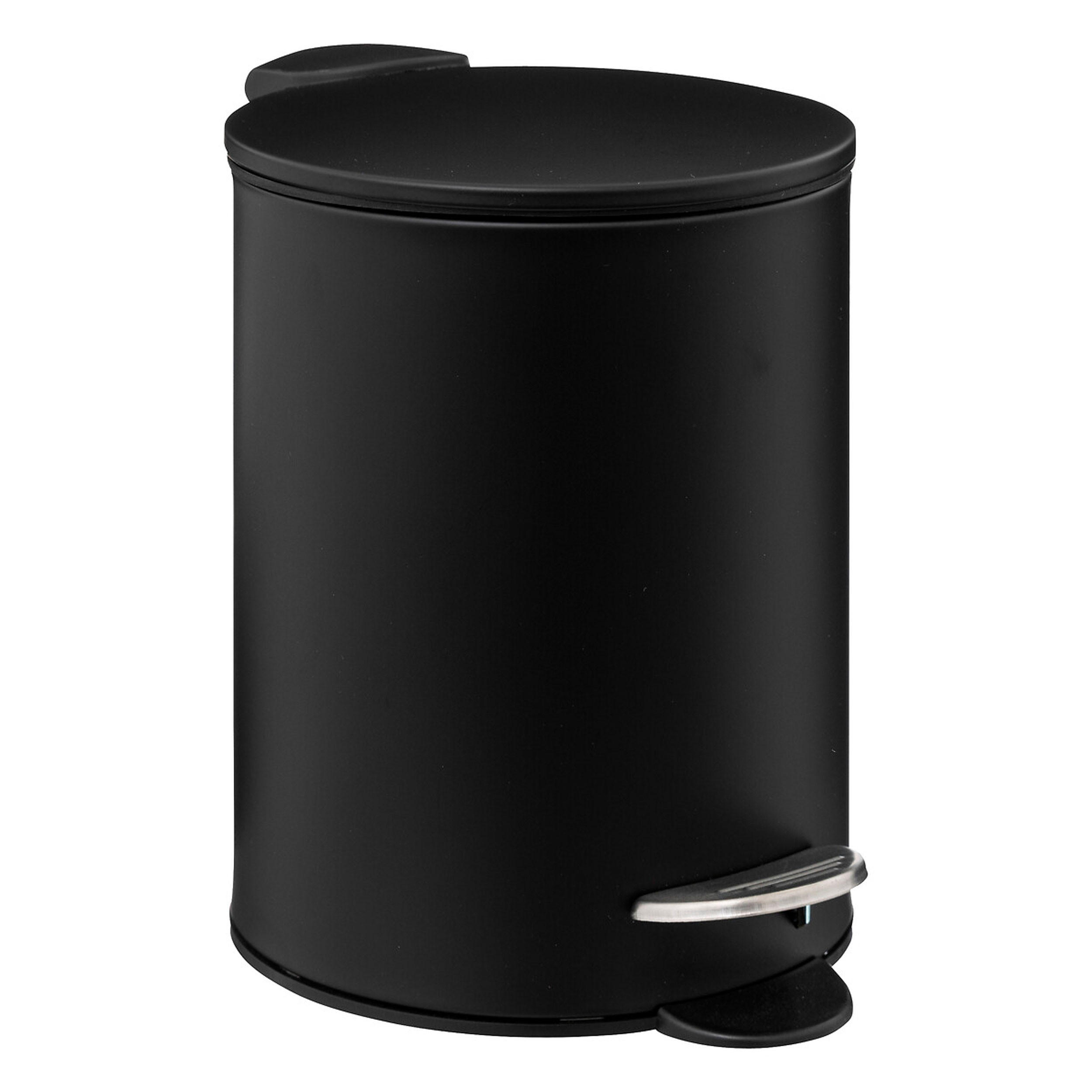 ABFALLEIMER Colorama Soft Close, Metall, Kunststoff, Schwarz, 3 L - Schwarz, Metall (17/23/22.5cm) - 5five Simply Smart