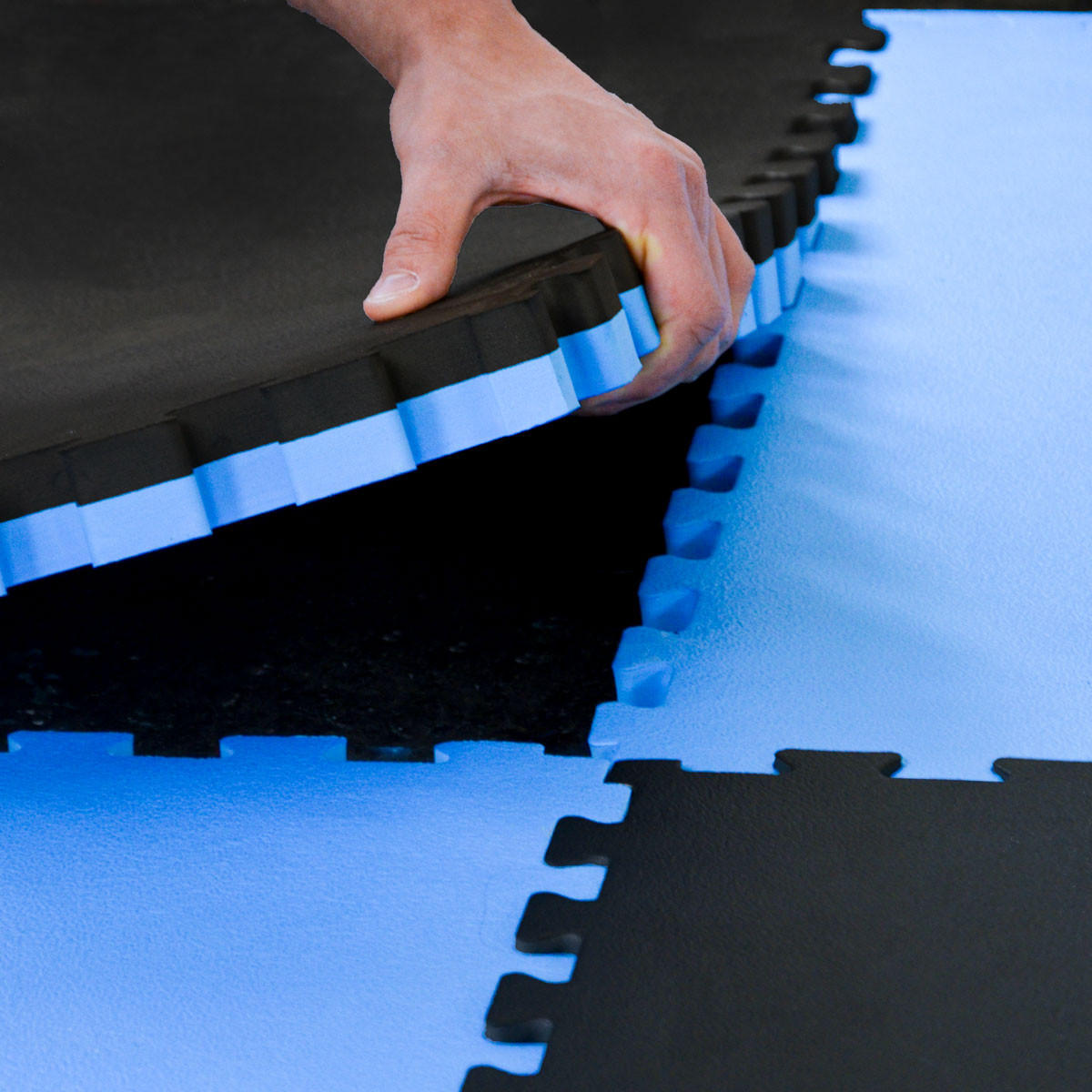 PUZZLEMATTE 90x90x4 cm, Blau - Blau, Kunststoff (90/90cm) - eyepower