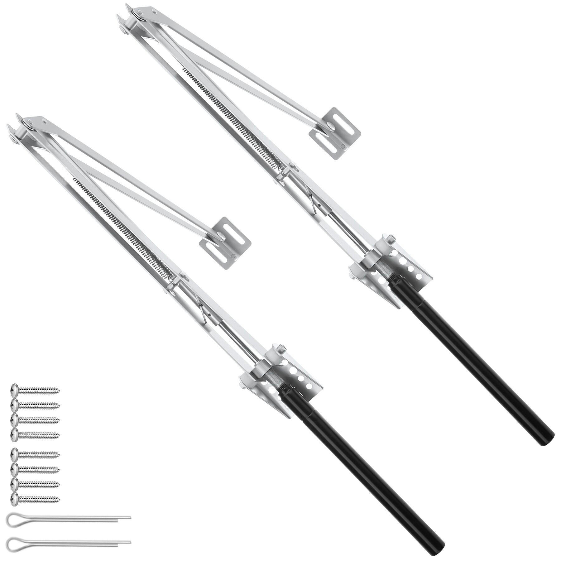 AUTOMATISCHER-FENSTERÖFFNER 2er Set, einfache Montage, silber - Silberfarben, Metall (4.5/5/32cm) - tectake