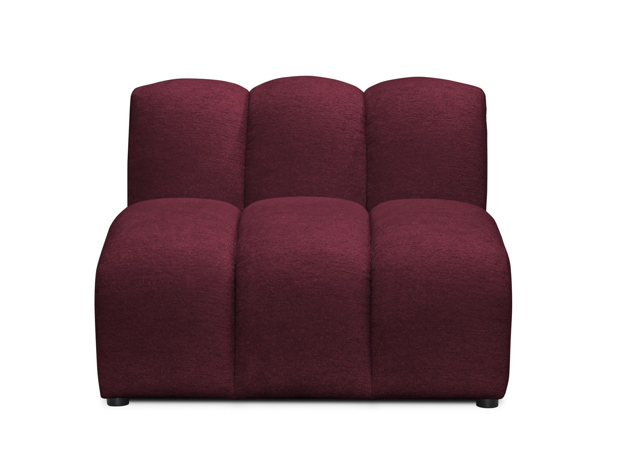 SOFAELEMENT Chenille Stoff Rot - Bordeaux/Schwarz, Holzwerkstoff/Kunststoff (90/70/89cm) - Makamii