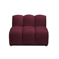 SOFAELEMENT Chenille Stoff Rot - Bordeaux/Schwarz, Holzwerkstoff/Kunststoff (90/70/89cm) - Makamii