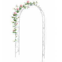 ROSENBOGEN Metall Verzinkt Massiv 135 cm Torbogen - Silberfarben, Metall (120/240/32cm) - DanDiBo