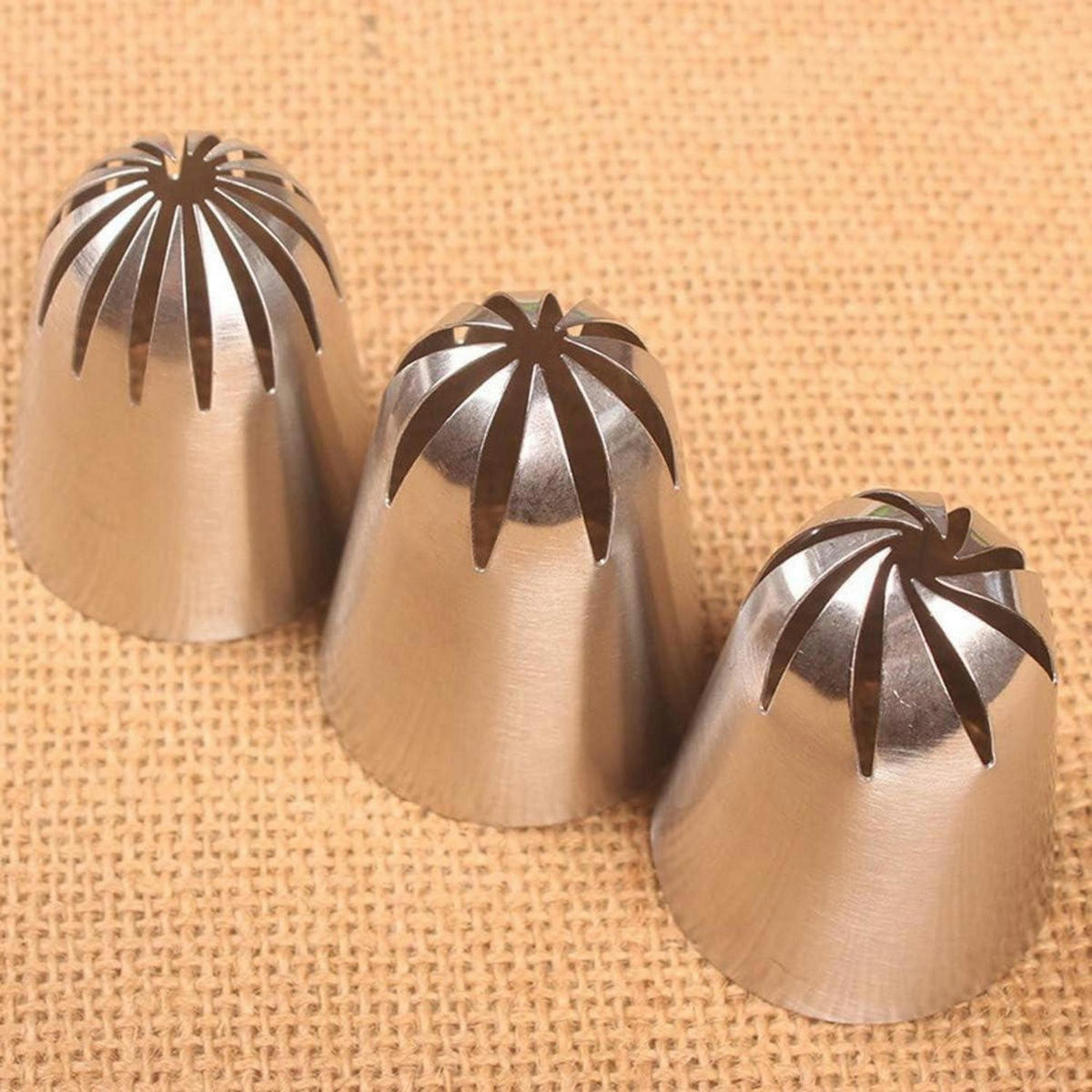 SPRITZTÜLLEN 3-teiliges Set Edelstahl - Silberfarben, Metall (3.6/2.2/4.7cm)