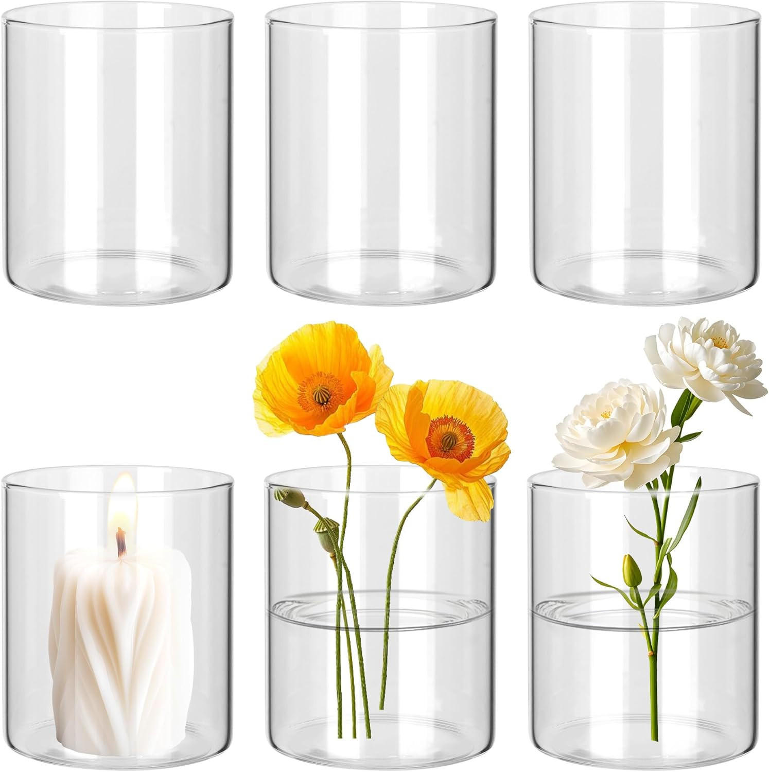 VASE 8,5 x 8,5 x 10 cm Transparentes Glas - Transparent, Glas (10cm) - LIBRATON
