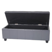 AUFBEWAHRUNGS-TRUHE Grau - Grau, Leder (112/45/45cm) - MCW