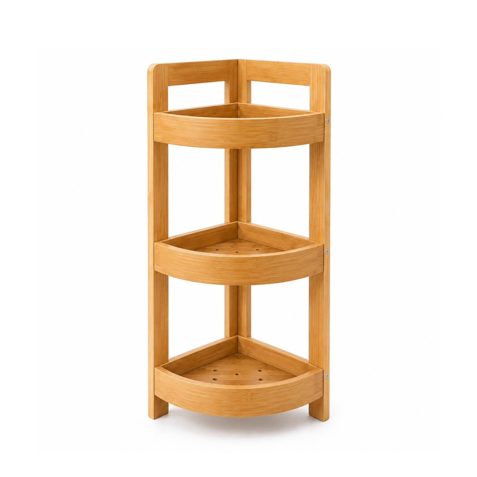 ECKREGAL aus Bambus für das Badezimmer 23/23/61 cm - Beige, Naturmaterialien (23/61/23cm) - NUXIO