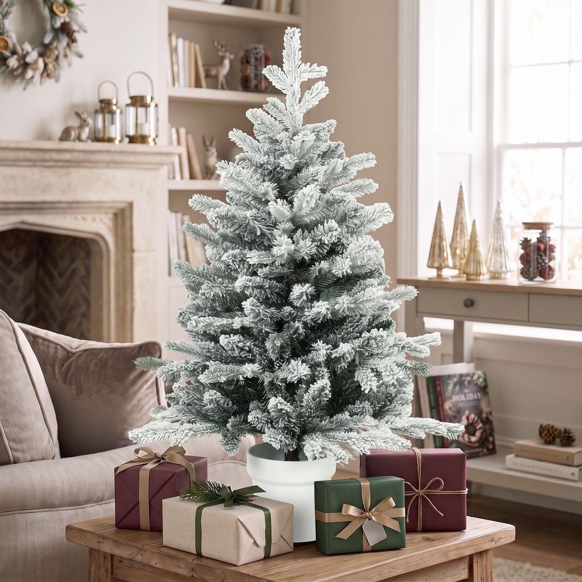 WEIHNACHTSBÄUME Weiß 66.0/66.0/90.0cm - Weiß, Kunststoff (90cm)