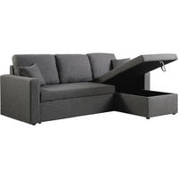 ECKSCHLAFSOFA Alain Grau - Grau, Textil (221/145cm) - Habitat Garten