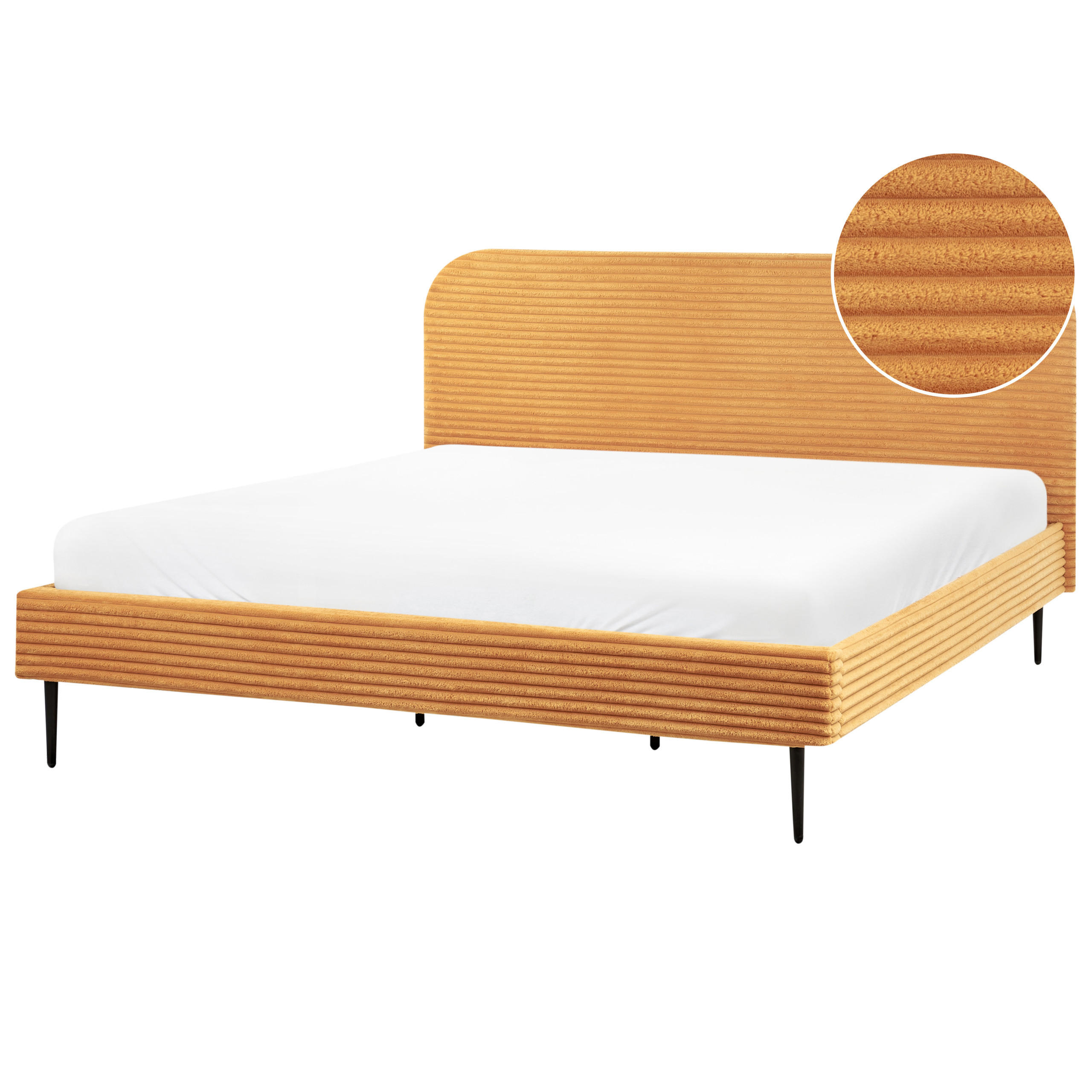 Beliani ČALOUNĚNÁ POSTEL s roštem 180x200 cm Oranžová Flayat