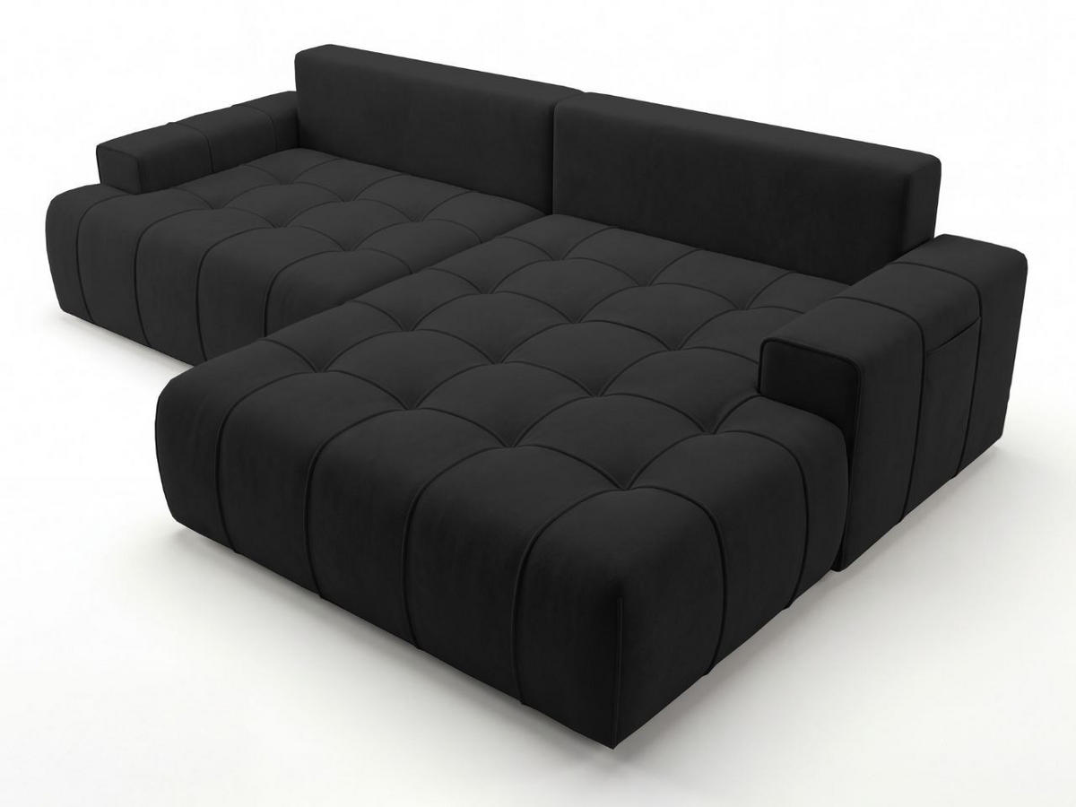 ECKSOFA Tulio Schwarz Rechts - Schwarz, Holz/Textil (165/270cm) - Graingold