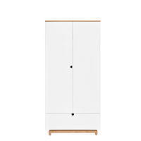 KINDERKLEIDERSCHRANK Nomi, 2-türig – ideal für das Kinderzimmer - Weiß, Holzwerkstoff (90/190/50cm) - RAUMHIRSCH FURNITURE