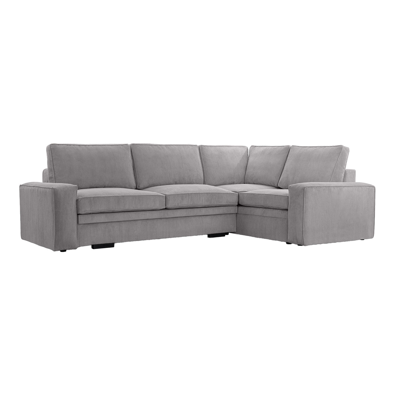 ROHOVÁ SOFA FJORDI s funkcí spaní, Šedá - šedá, textil (296/196cm) - Fedve
