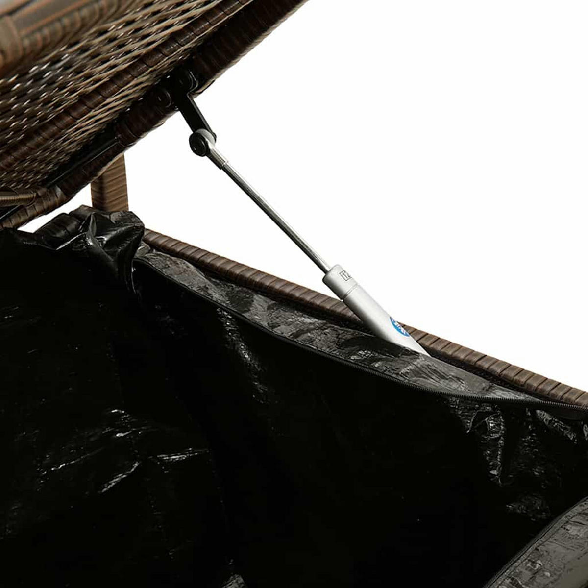 GARTENBANK Mit Stauraum Und Kissen Braun Poly Rattan - Braun, Kunststoff (54/74/111.5cm) - vidaXL