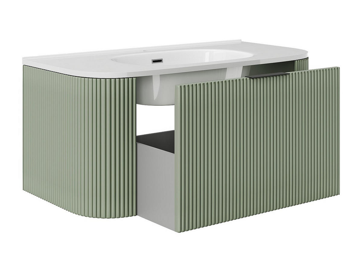 EINZELWASCHTISCH - 99cm x 50cm - MDF - grün - LOMERI - Grün, Holz (99/45/50cm) - Vente-Unique