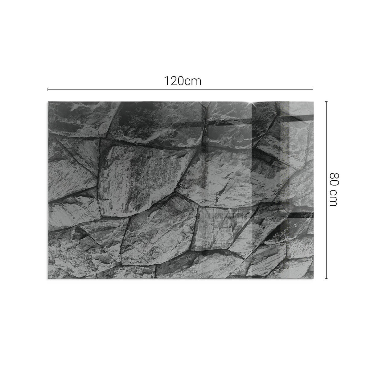 GLASPLATTE für Kamin 120x80 cm Grau - Grau, Glas (120/80/0.4cm) - ArtPrintCave