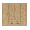 KLEIDERSCHRANK SAM SR1 200 / 190 / 56 cm 4-türig Eiche Artisan - Eiche Artisan, Holzwerkstoff (200/190/56cm) - Deine Möbel 24
