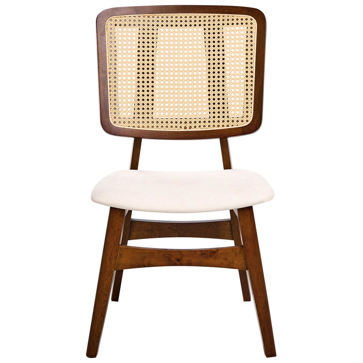 ESSZIMMERSTUHL 2er-Set Hellbeige/Dunkelbraun Alcova - Dunkelbraun/Beige, Holz (51/93/54cm) - Beliani