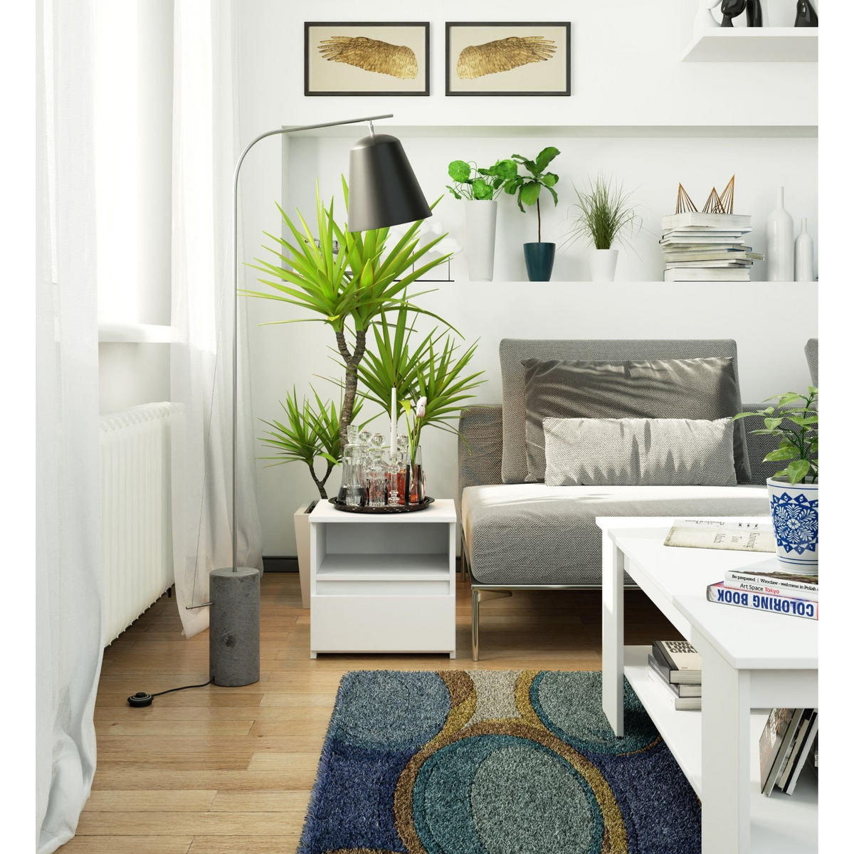 NACHTSCHRANK CL1, Weiß, 40x35x40 cm - Weiß, Holz (40/40/35cm) - Milordbikes