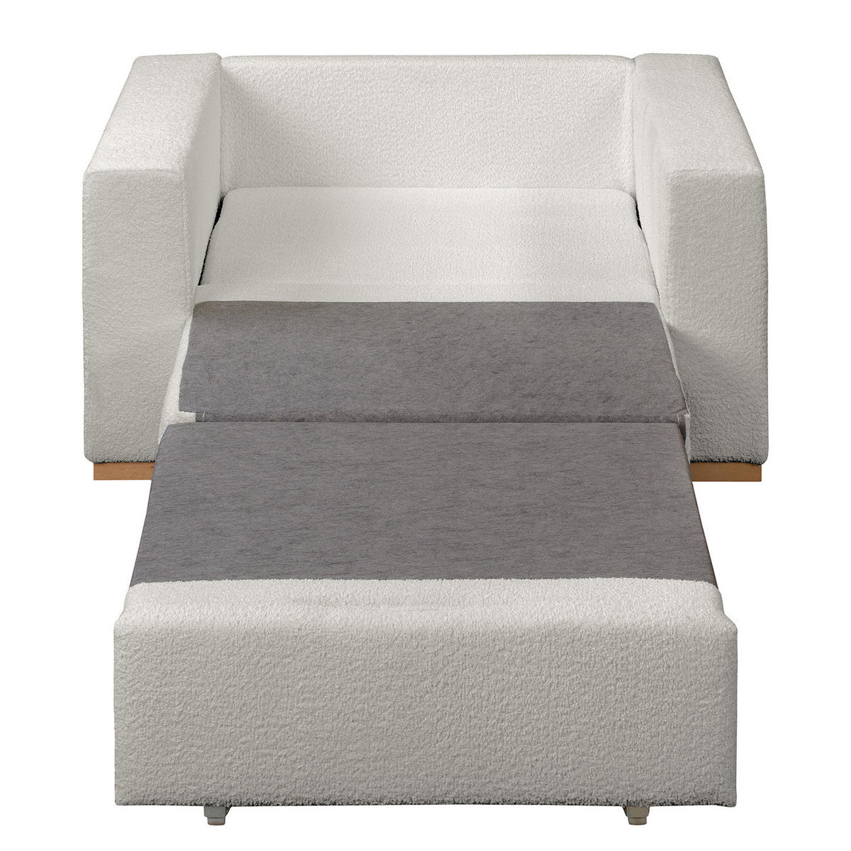 SCHLAFSESSEL - Buchefarben/Hellgrau, Buchenholz/Textil (110/90/90cm) - home24