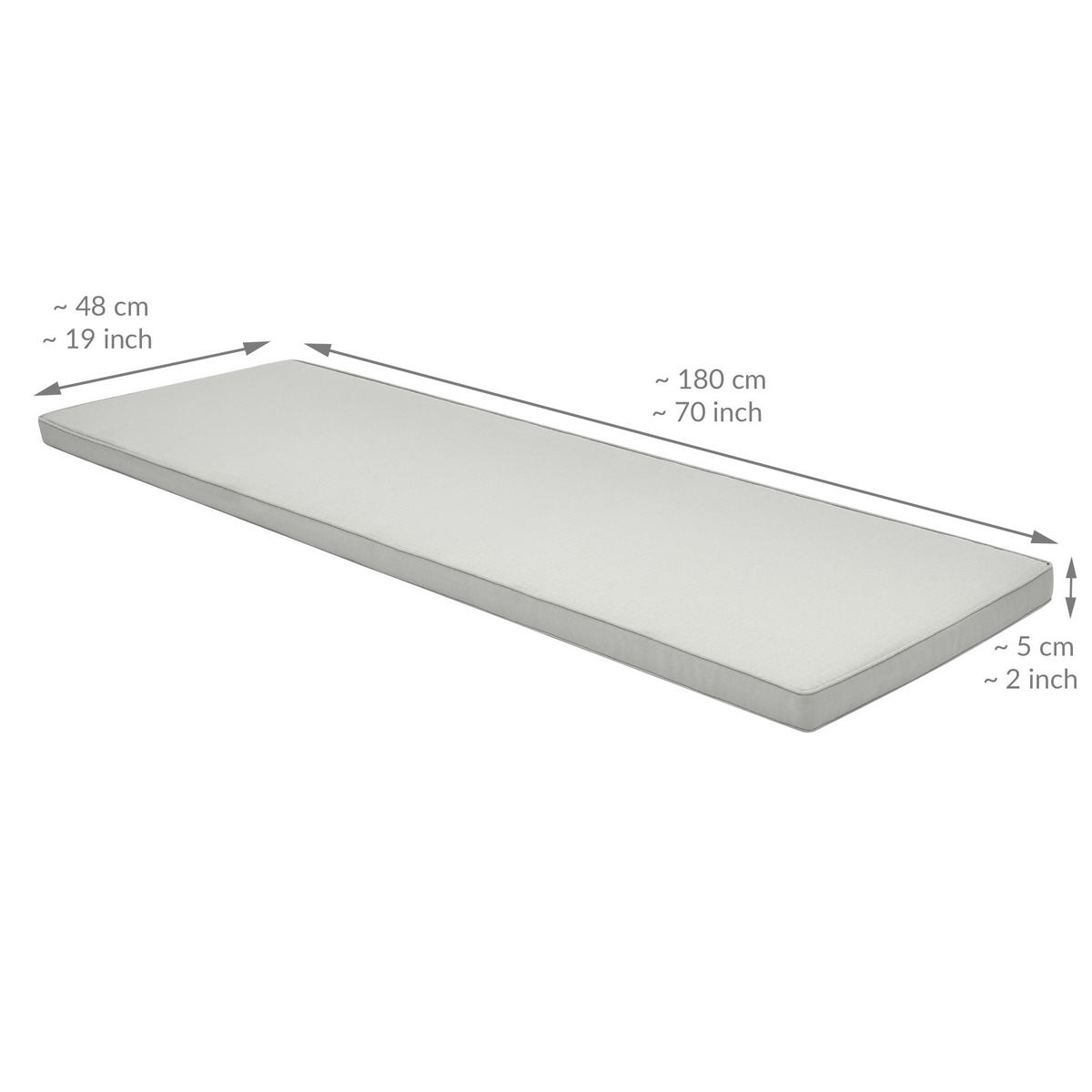 BANKAUFLAGE Base BK 180/48/5 cm Hellgrau - Hellgrau, Textil (48/5/180cm) - Beautissu 