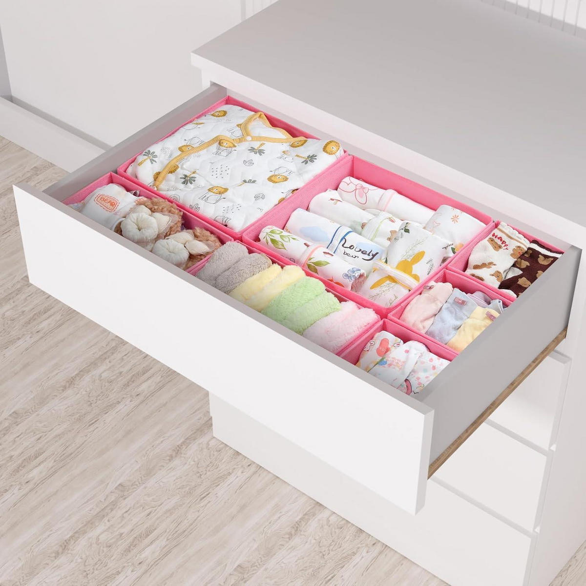 SCHUBLADEN Organizer 7er Set Rosa - Rosa, Textil (28/12/28cm)