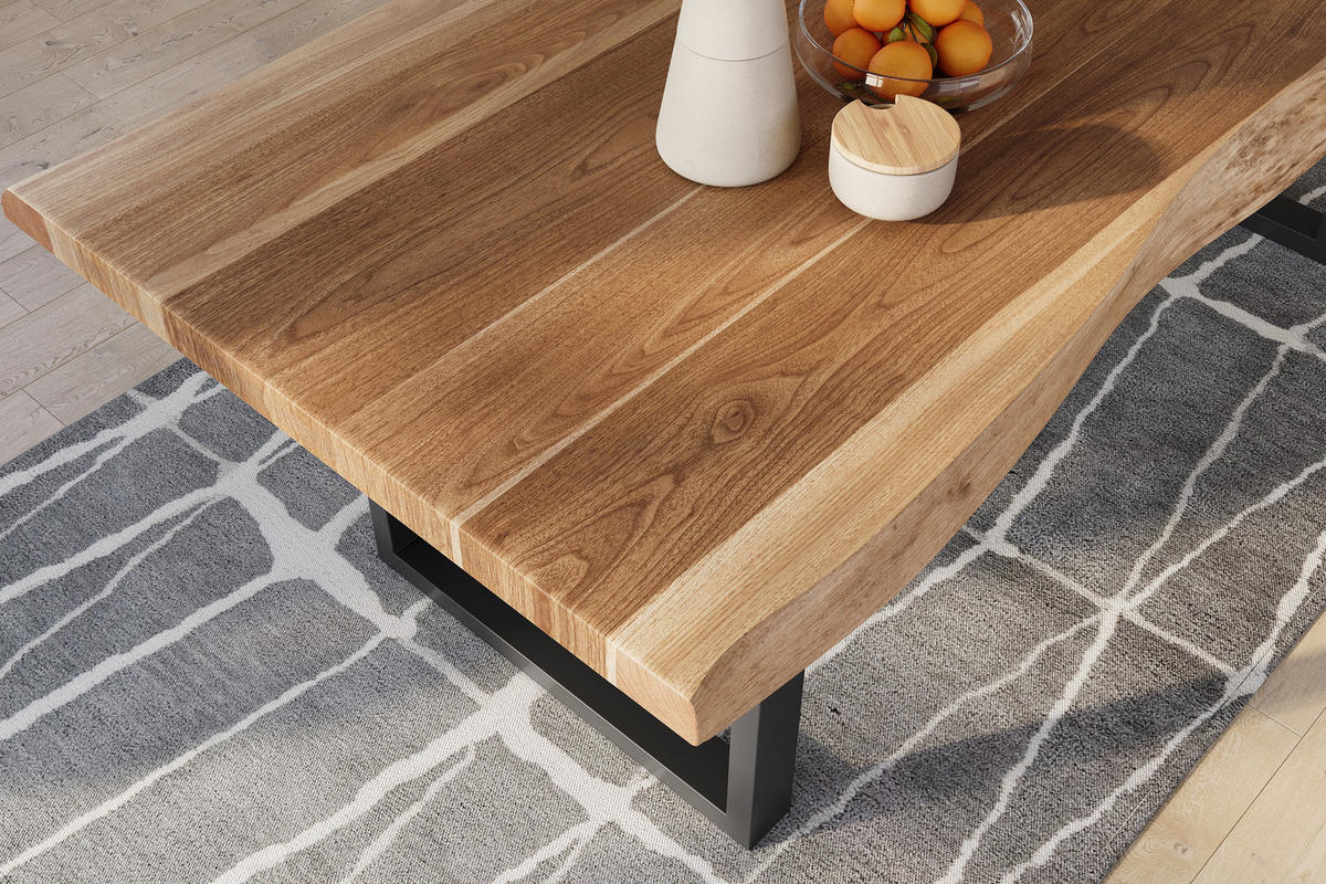 ESSTISCH TITAN - Beige/Schwarz, Holz (110/240/79cm) - SAM