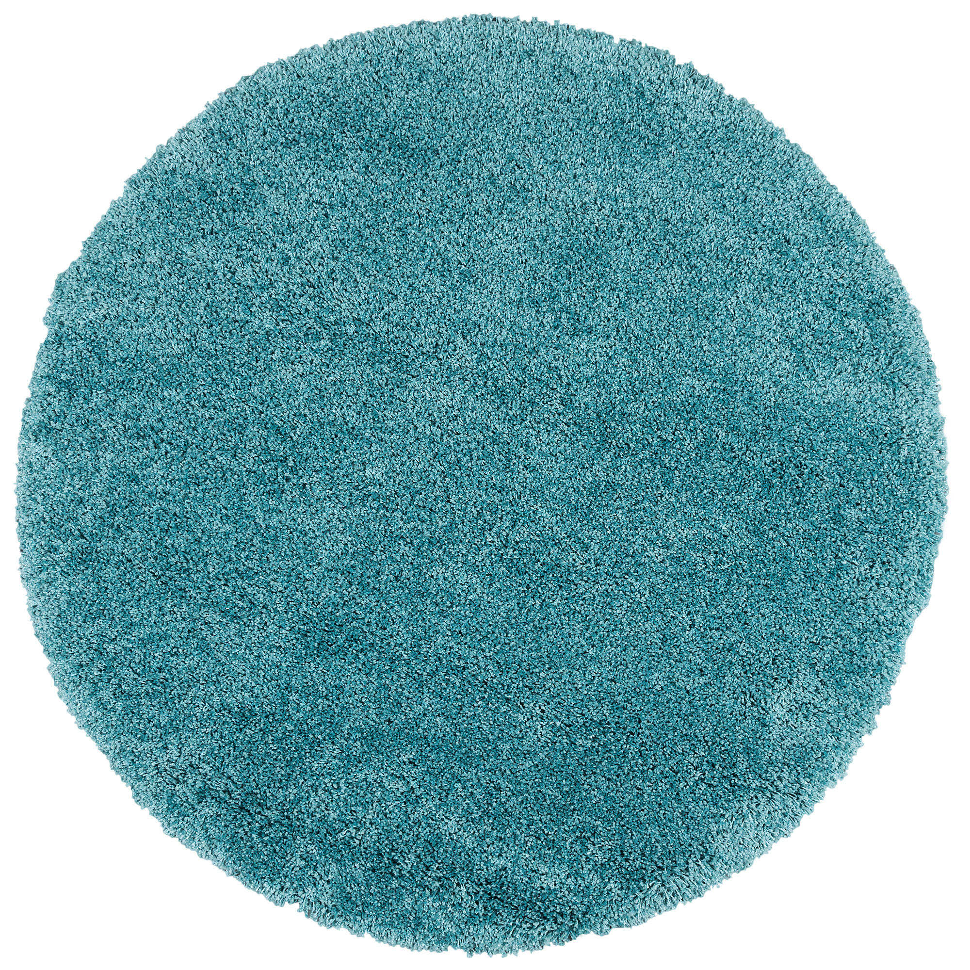 HOCHFLOR LANGFLOR SHAGGY TEPPICH LUXURY RUND - Türkis, Textil (80/80cm) - Pergamon