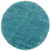 HOCHFLOR LANGFLOR SHAGGY TEPPICH LUXURY RUND - Türkis, Textil (80/80cm) - Pergamon