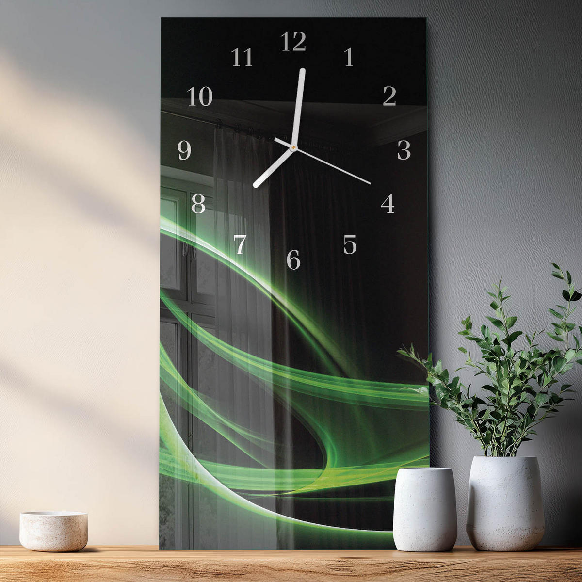 WANDUHR 30x60 cm - Sternenhimmel - Schwarz, Glas (30/60/0.4cm) - TULUP