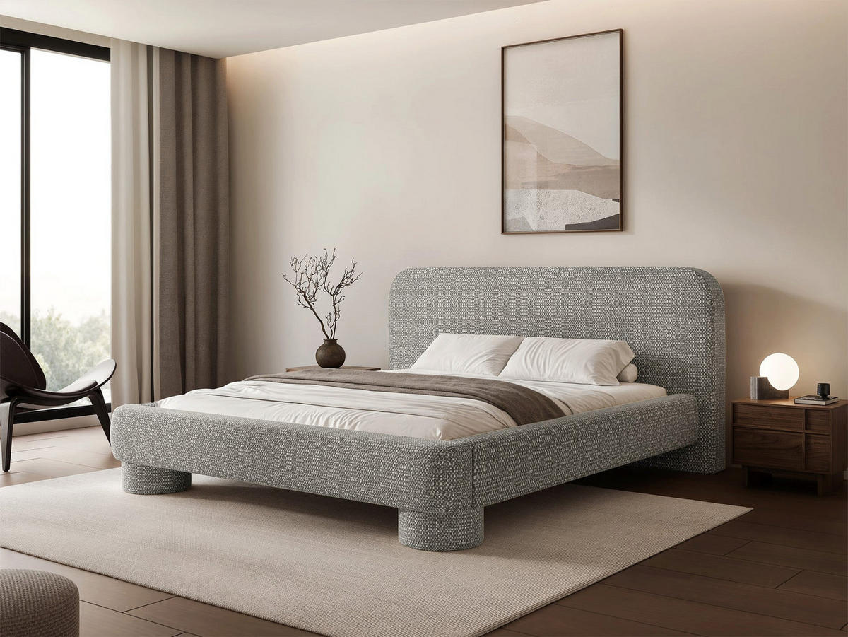 POLSTERBETT mit Bettkasten Fredo 140x200 cm - Grau, Holzwerkstoff/Textil (140/200cm) - Selsey