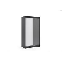 KLEIDERSCHRANK VILAN mit Lamel - 120 cm - Schwarz - Schwarz, Holzwerkstoff (120/215/61cm) - ALTDECOR