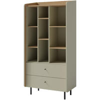 BÜCHERREGAL Alex mit 2 Schubladen, Eukalyptus - Eukalyptusholzfarben/Schwarz, Holzwerkstoff (80/170/42cm) - Beautysofa