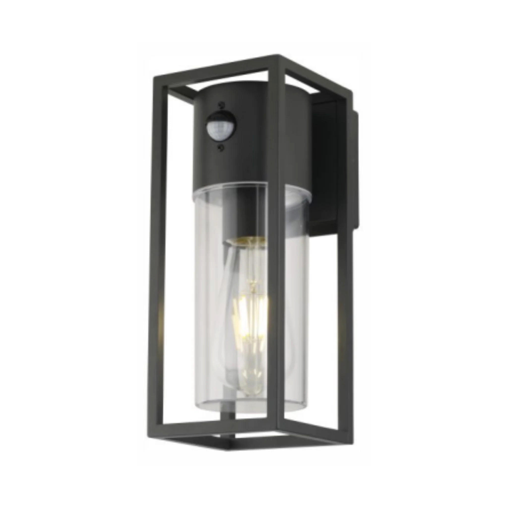 AUSSENWANDLEUCHTE ZOEY Anthrazit Dunkelgrau E27 Klarer Diffusor IP54 - Anthrazit, Metall (11/27/13.5cm) - CGC Europe