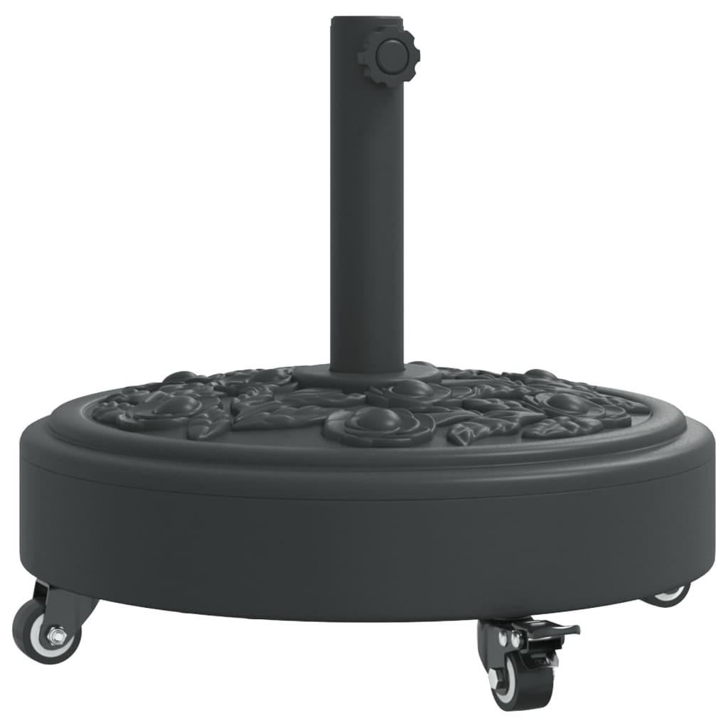 SONNENSCHIRMSTÄNDER Mit Rollen Für Ø38/48 Mm Mast 27 Kg Rund - Schwarz, Kunststoff (45/45cm) - vidaXL