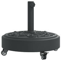 SONNENSCHIRMSTÄNDER Mit Rollen Für Ø38/48 Mm Mast 27 Kg Rund - Schwarz, Kunststoff (45/45cm) - vidaXL