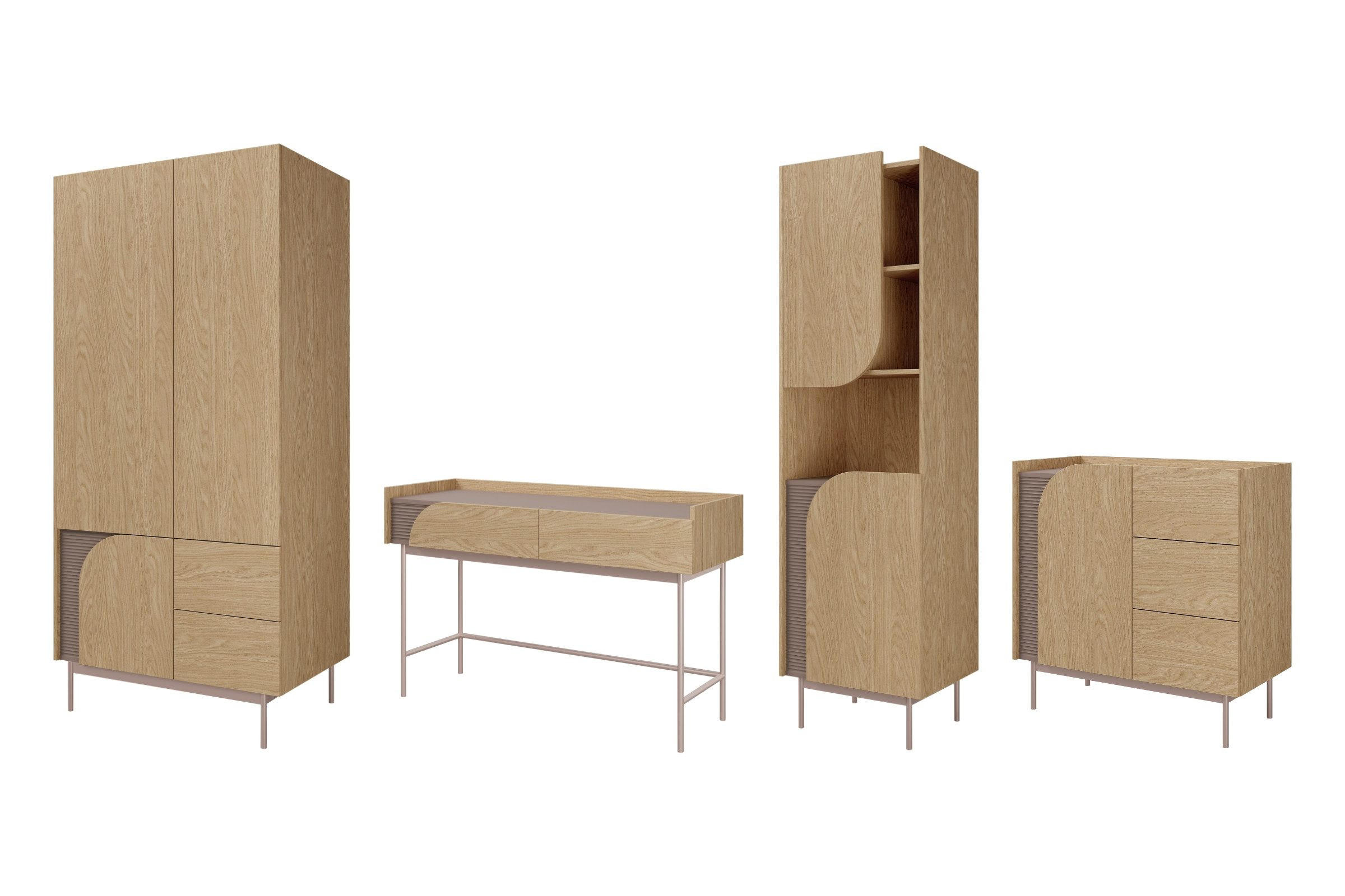 Deine Möbel 24 Jugendzimmer-Set Eiche 361x195x60 cm