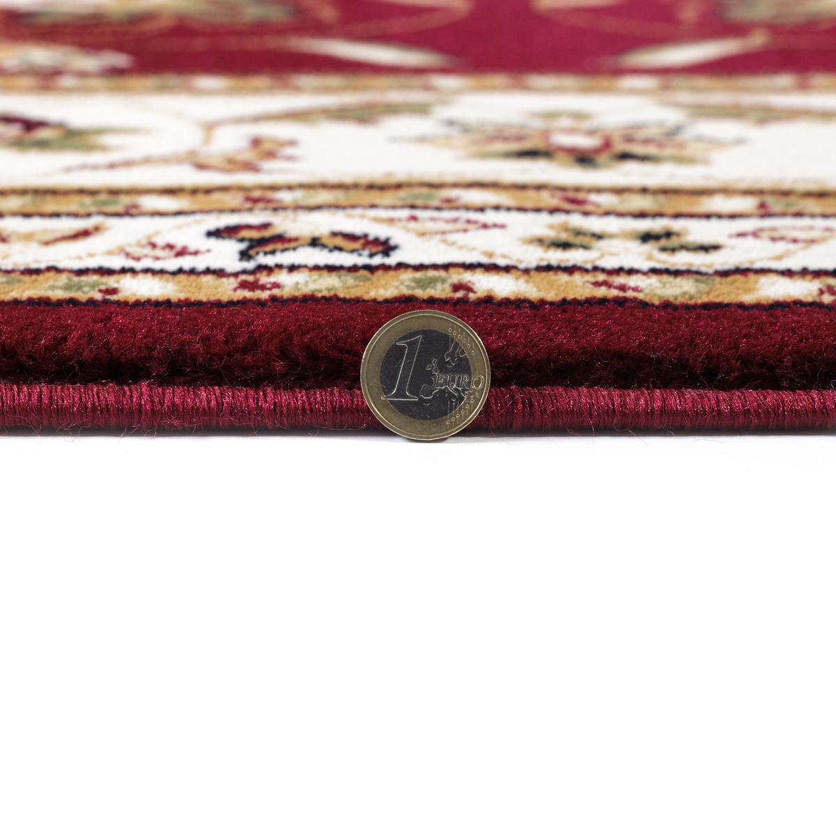 TEPPICH Traditionell-Floral-Design GLAZERT, Rot 133x133 cm - Rot, Textil (133/133cm) - KADIMA DESIGN