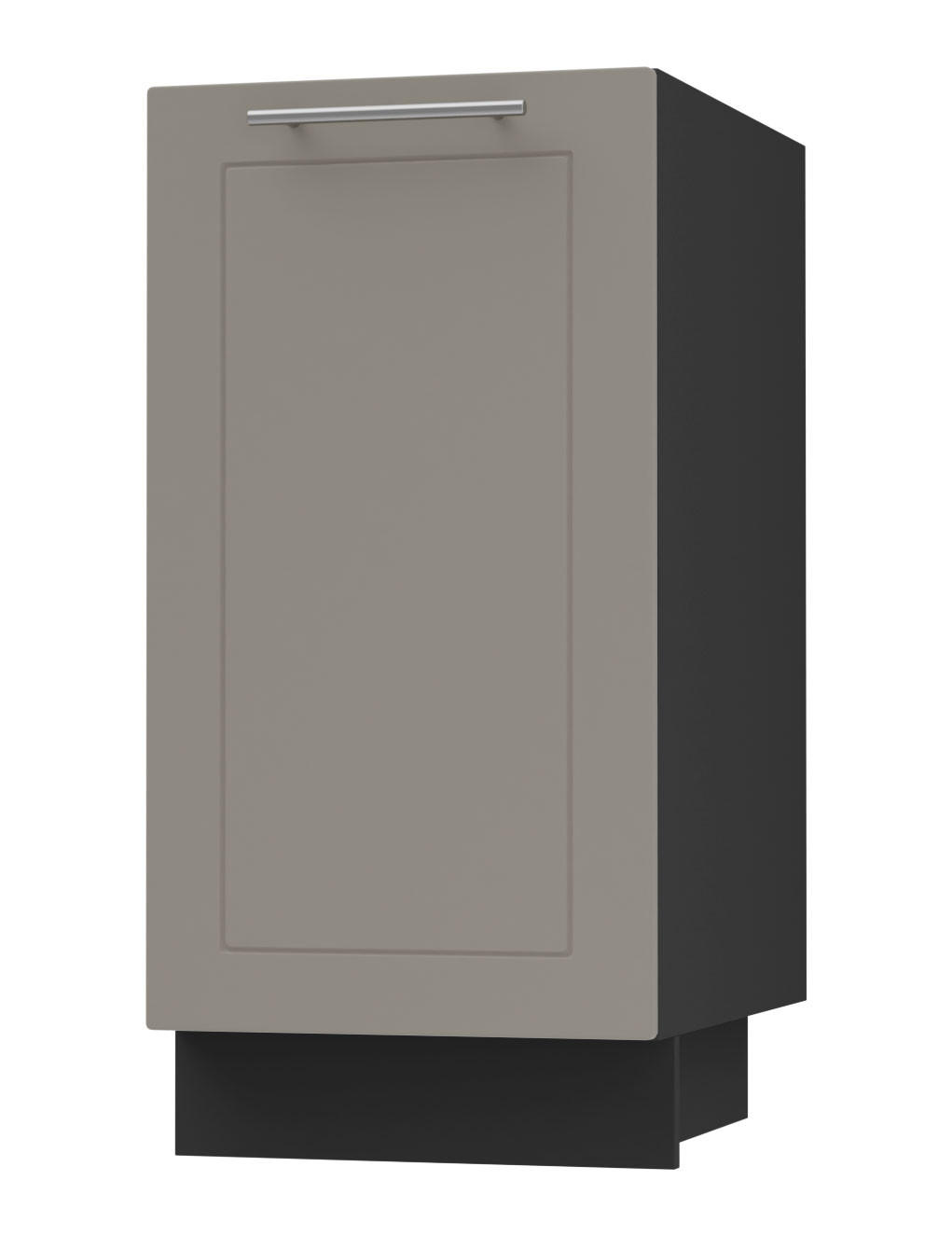 KÜCHENUNTERSCHRANK Kvantum D1D/40 Beige Matt / Schwarz Matt 40 / 50 / 82cm - Beige/Schwarz, Holz/Holzwerkstoff (40/82/50cm) - Feldmann-Wohnen