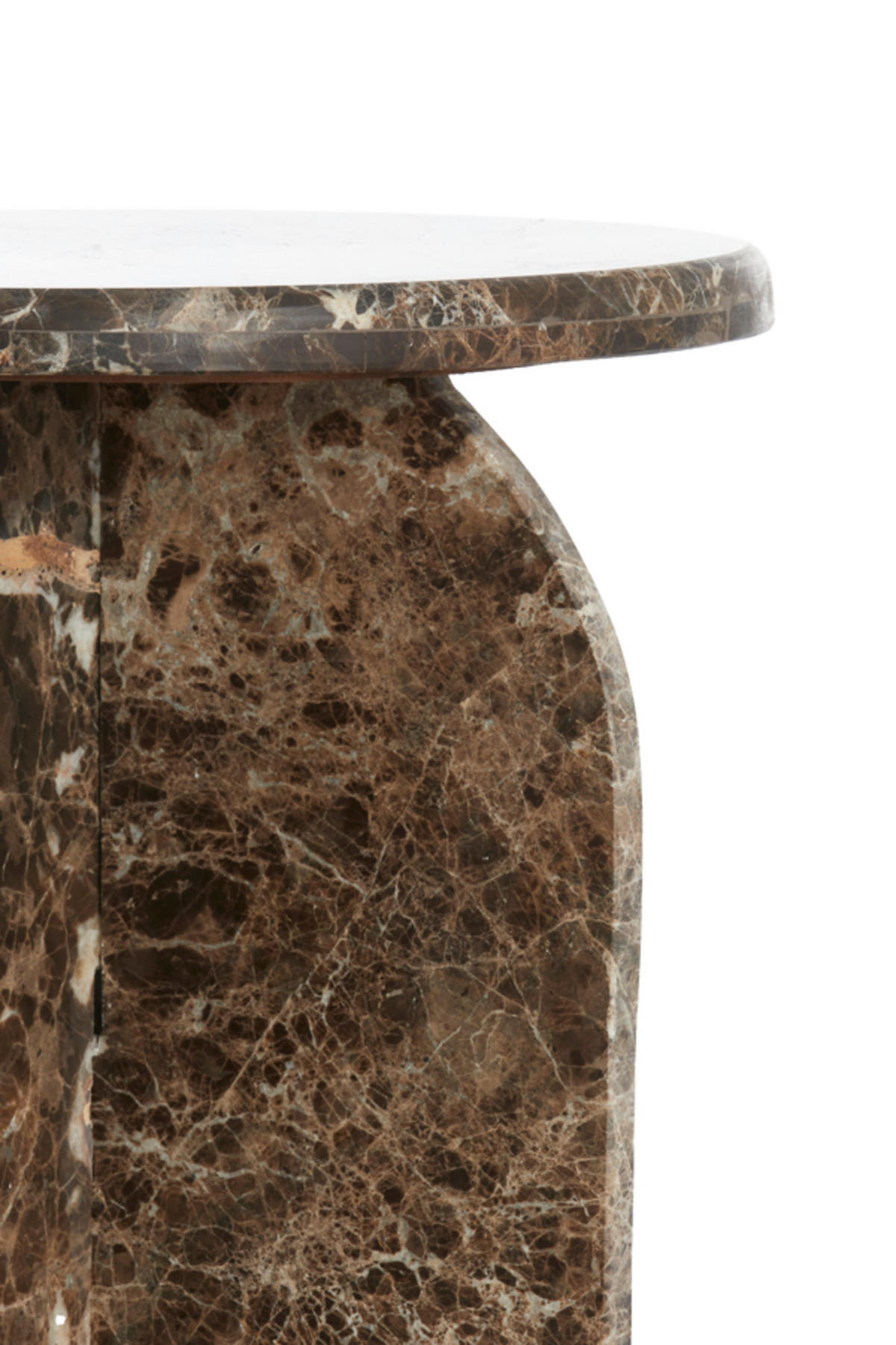 BEISTELLTISCH Otinia Braun Ø41/48 cm - Braun, Stein (41/41/48cm) - Light & Living