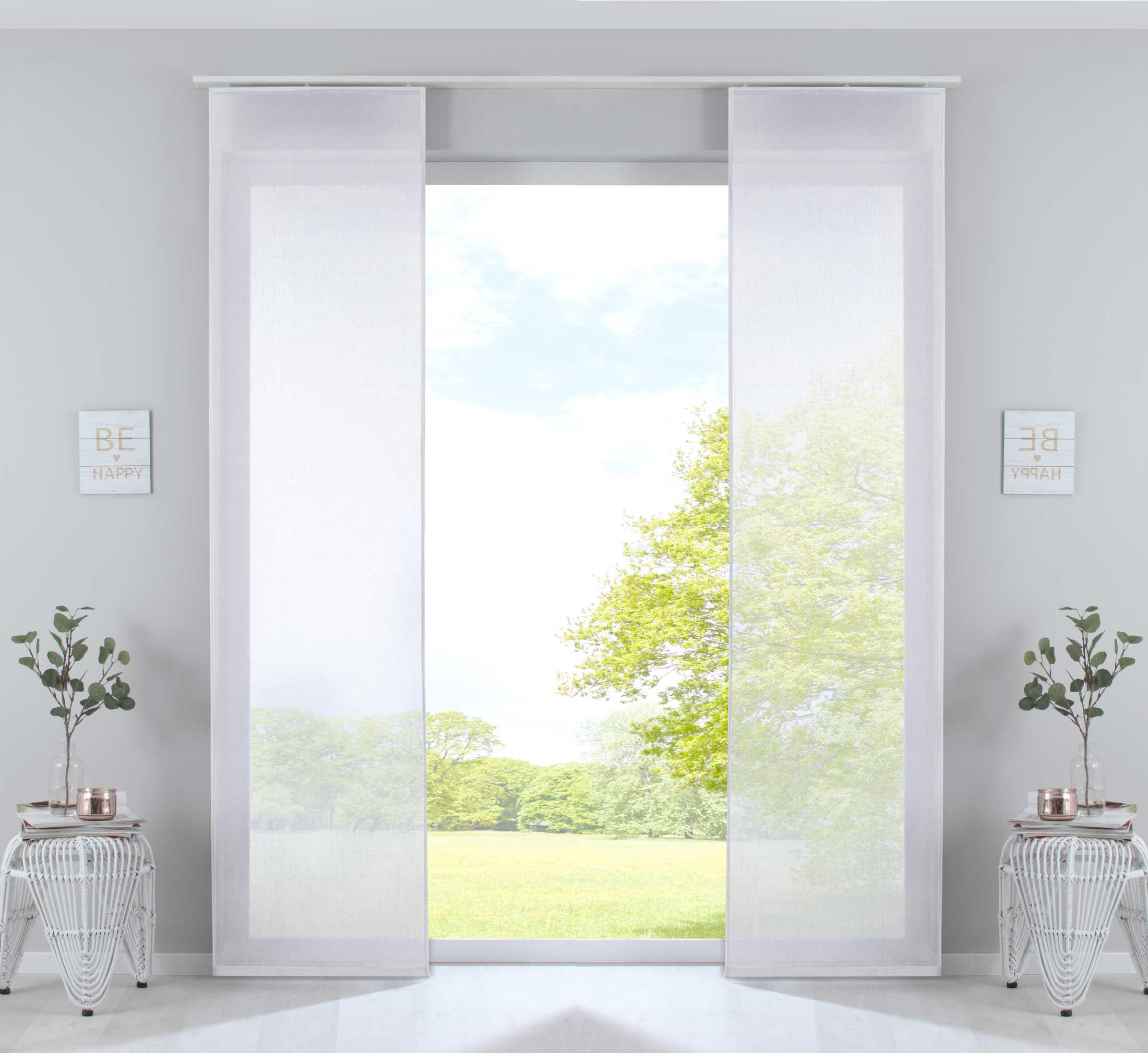 SCHIEBEGARDINE 2ER SET »Nizza« HxB 245x60 cm Weiß - Weiß, Textil (60/245cm) - Gardinenbox